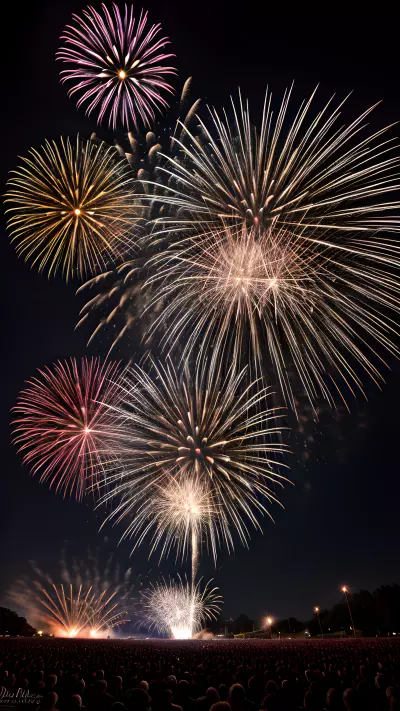 Explosive Fireworks Display Capturing the Perfect Shot with the Rule of Thirds
