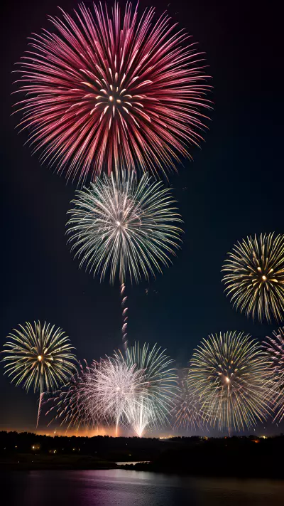 Explosive Fireworks Display Capturing the Perfect Shot with the Rule of Thirds
