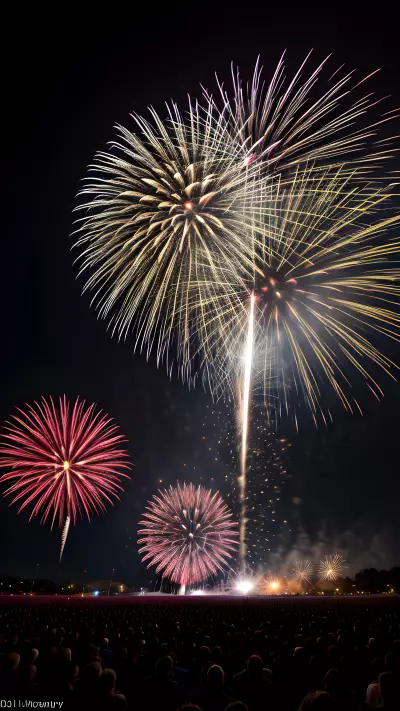 Explosive Fireworks Display Capturing the Perfect Shot with the Rule of Thirds
