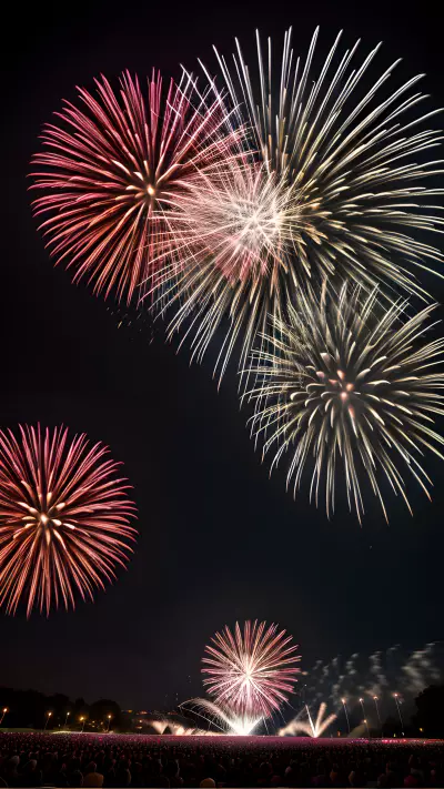 Explosive Fireworks Display Capturing the Perfect Shot with the Rule of Thirds