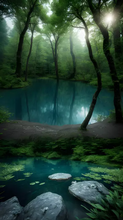 Enchanting Lake of Magical Forces