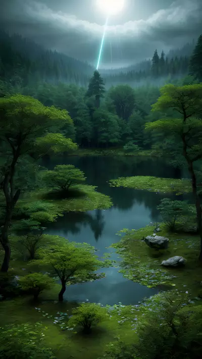 Enchanting Lake of Magical Forces