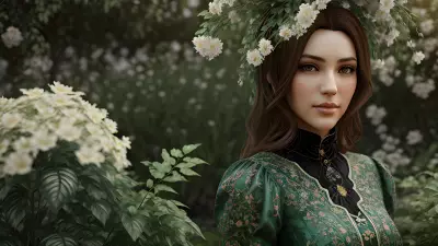 Mysterious Stranger in Peaceful Victorian Garden