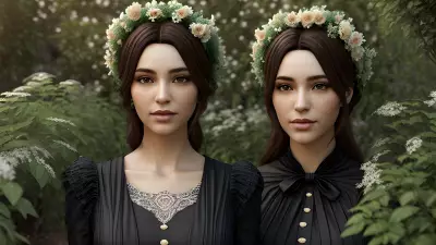 Mysterious Stranger in Peaceful Victorian Garden