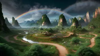 Rainbow's Realm A Vivid Valley of Mythical Beings