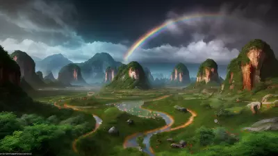 Rainbow's Realm A Vivid Valley of Mythical Beings
