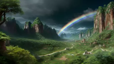 Rainbow's Realm A Vivid Valley of Mythical Beings
