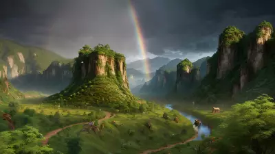 Rainbow's Realm A Vivid Valley of Mythical Beings