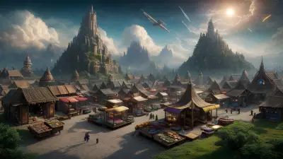 Skyline Bazaar A Magical Floating Marketplace
