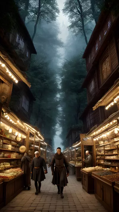 Enchanted Market of Alchemists and Turned Tale Illusions