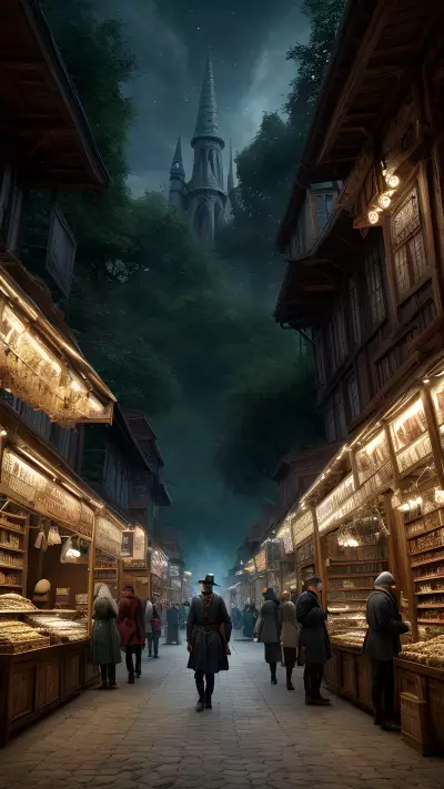 Enchanted Market of Alchemists and Turned Tale Illusions