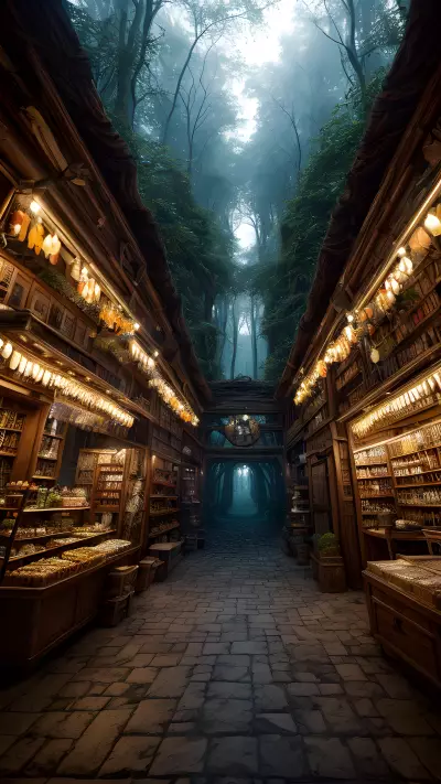 Enchanted Market of Alchemists and Turned Tale Illusions