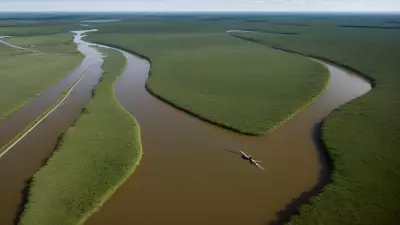 Migration in Motion Aerial Shots of Protagonist George Lambert in the Floodplain