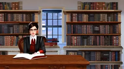 Classically Quiet Library Study An Enchanting Vintage Portrait