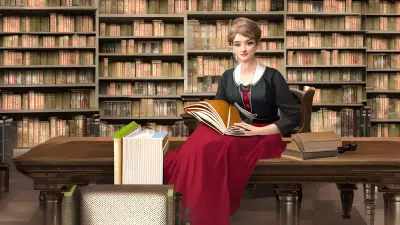 Classically Quiet Library Study An Enchanting Vintage Portrait