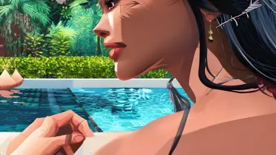 Interconnected Stories A Tropical Pool Portrait