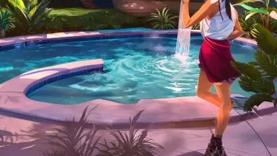 Interconnected Stories A Tropical Pool Portrait