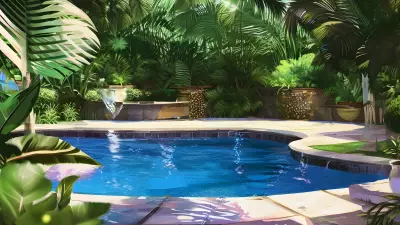 Interconnected Stories A Tropical Pool Portrait