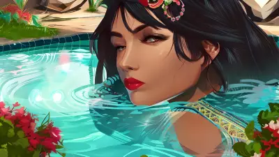Interconnected Stories A Tropical Pool Portrait