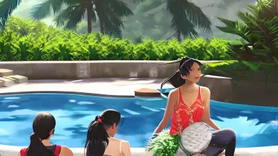 Interconnected Stories A Tropical Pool Portrait