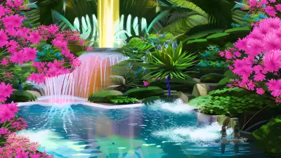 Interconnected Stories A Tropical Pool Portrait