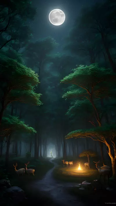 Enchanted Destinies in a Moonlit Glade