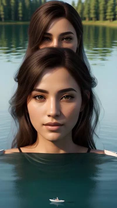 Fine Art Portrait Boat on Serene Lake