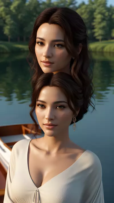 Fine Art Portrait Boat on Serene Lake