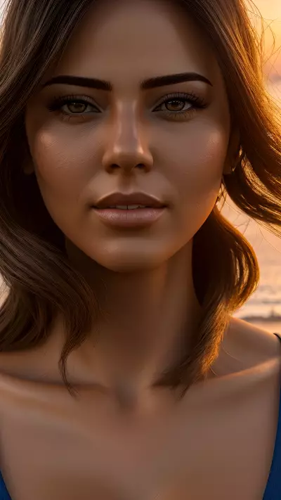 Beautiful Sunset on the Beach Young Love