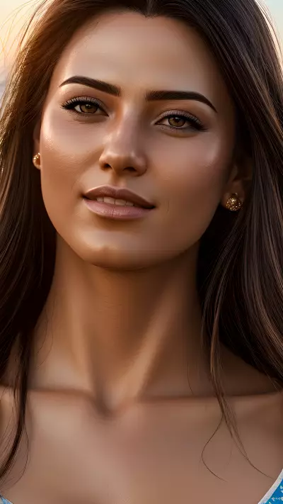 Beautiful Sunset on the Beach Young Love