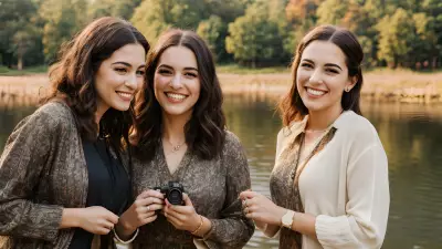 Vintage Style Portrait Capturing True Friendship on a Serene Lake