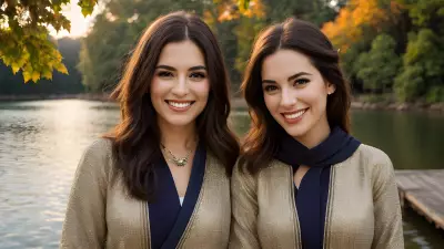 Vintage Style Portrait Capturing True Friendship on a Serene Lake