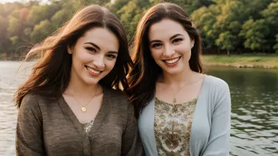 Vintage Style Portrait Capturing True Friendship on a Serene Lake