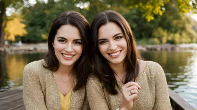 Vintage Style Portrait Capturing True Friendship on a Serene Lake