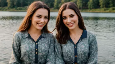 Vintage Style Portrait Capturing True Friendship on a Serene Lake