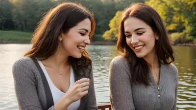 Vintage Style Portrait Capturing True Friendship on a Serene Lake